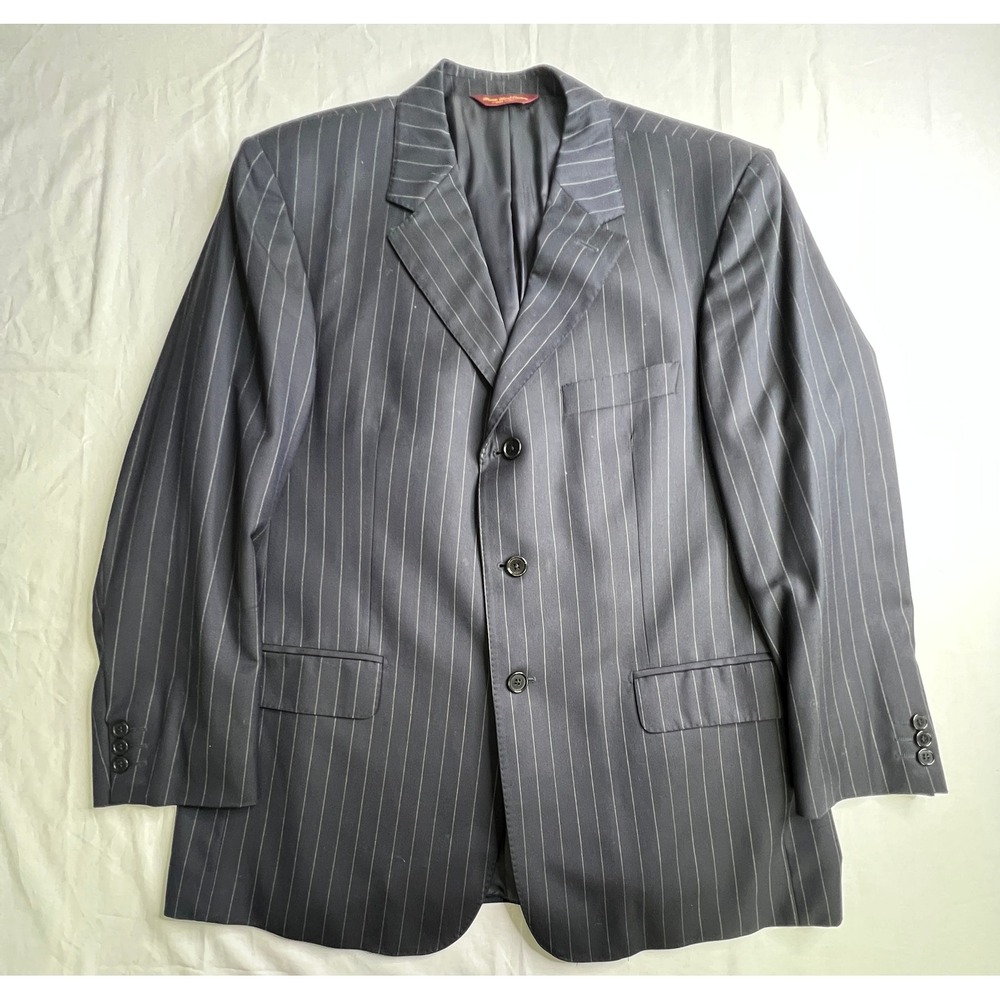 Pronto Uomo Couture Made‎ in Italy Wool Striped Blazer Menswear Business Casual
